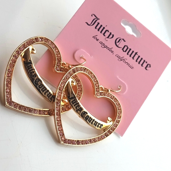 NEW Juicy couture Hearts earrings| women's rhinestone earrings - Picture 4 of 8